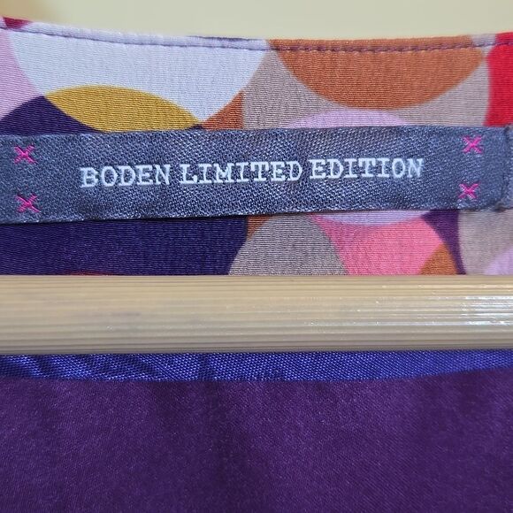 Boden Limited Edition Y2K Silk Babydoll Dress Size 6 Geometric Rockabilly Retro - Picture 2 of 16